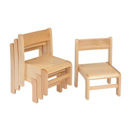 21cm Beech Stacking Chairs (4 Pack)