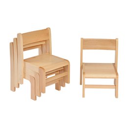 26cm Beech Stacking Chairs (4 Pack)