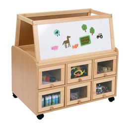 DS Unit With Doors and Dry Wipe Magnetic Easel