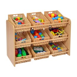 RS Classroom Tidy with 9 Wicker Baskets