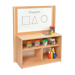 RS Open Bookcase with Inset Panel and Drywipe/Mirror Divider