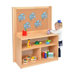RS Open Bookcase with Inset Panel and Cork Divider