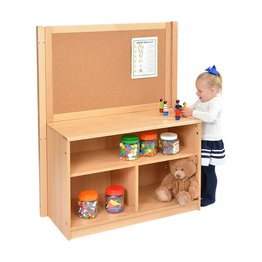 RS Open Bookcase with Solid Back and Cork Divider