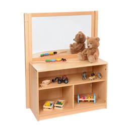 RS Open Bookcase with Solid Back and Drywipe/Mirror Divider