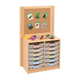 RS 2 Bay A4 12 Shallow Clear Tray Unit and Cork/Drywipe Divider
