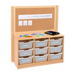 RS 3 Bay A4 9 Deep Clear Tray Unit and Cork/Drywipe Divider