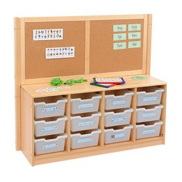 RS 4 Bay A4 12 Deep Clear Tray Unit and Cork/Drywipe Divider