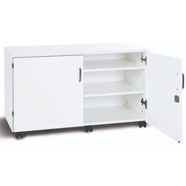 Premium Cupboard Mobile with 2 Shelves - White