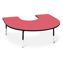 Tuf-Top Height Adjustable Horseshoe Top Table Red