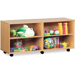 Open Shelving Unit with 4 Compartments - Maple