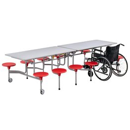 Signature Range - 10 Seat + 2 Space Wheelchair Access 10ft Mobile Foldable Dining Table
