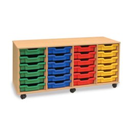 24 Shallow Tray Unit - Beech (4 Columns of 6)