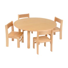 Circ Veneer Table 1000D x 400H + 1 Pack of 21cm Stacking Chairs