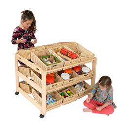 Double 18 Wicker Basket Classroom Tidy