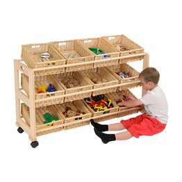 Single 12 Wicker Basket Classroom Tidy