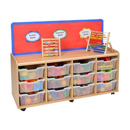 12 Deep Tray Storage Unit with Cork Panel