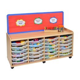 24 Shallow Tray Storage Unit with Cork Panel