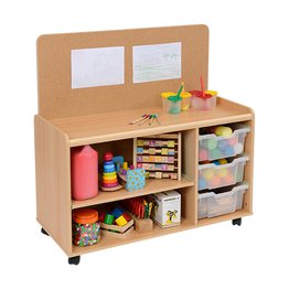 3 Deep Tray/Shelf Storage Unit with Cork Panel