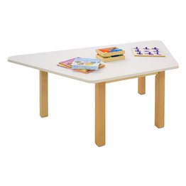 Trapezoidal White Table Melamine Top