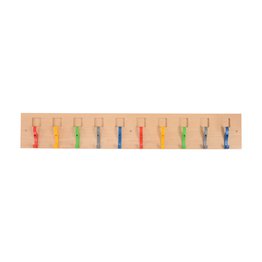 Solid Beech Coat Rail with Nameplates (10 Hooks)