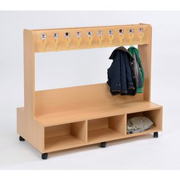 Beech Dressing Up Unit with Cream Coat Hooks