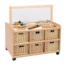 DS Storage Unit With Mirror and Deep Baskets