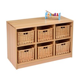 RS 6 Tray Storage Unit With Wicker Baskets