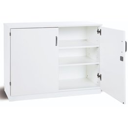 Premium Cupboard Static with 2 Shelves & Doors - White