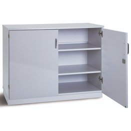 Premium Cupboard Static with 2 Shelves & Doors - Grey