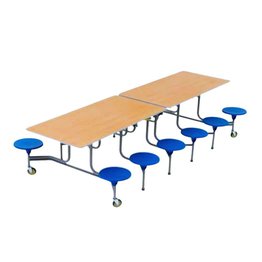 Retro Series - 10 Seat + 2 Space Wheelchair Access 10ft Mobile Foldable Dining Table