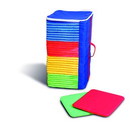 Rainbow Square Mats Set of 32 with Holdall