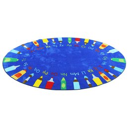 Oval Pencils Alphabet Carpet