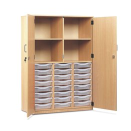 24 Shallow Tray Cupboard with Full Locking Doors