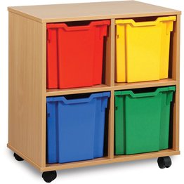 4 Jumbo Tray Unit - Beech