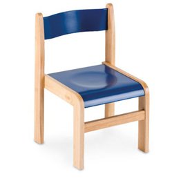 Tuf Class Wooden Chair Blue Seat/Wood Frame 380mm