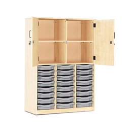 24 Shallow Tray Cupboard with Half Locking Doors