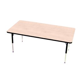 Tuf-Top Height Adjustable Rectangular Table Maple