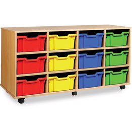 12 Deep Tray Unit (Horizontal) - Beech