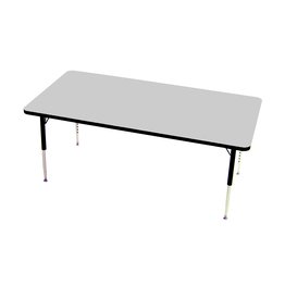 Tuf-Top Height Adjustable Rectangular Table Grey