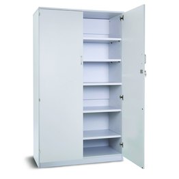 Premium Cupboard Static with 5 Shelves & Doors - Grey