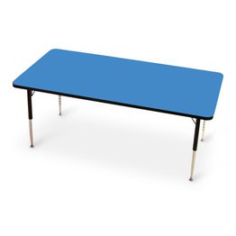Tuf-Top Height Adjustable Rectangular Table Blue