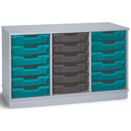 18 Shallow Static Tray Unit - Grey