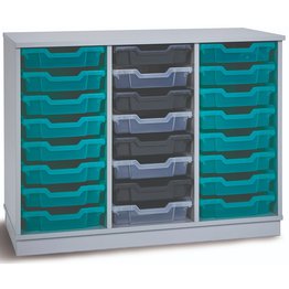 24 Shallow Static Tray Unit - Grey