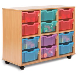 Allsorts 12 Deep Stackable Tray Unit- Beech