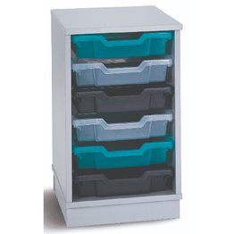 6 Shallow Static Tray Unit - Grey