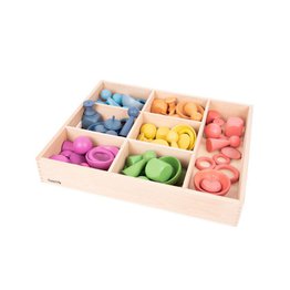 RAINBOW WOODEN SUPER SET + WOODEN SORTING TRAY (7- WAY) 