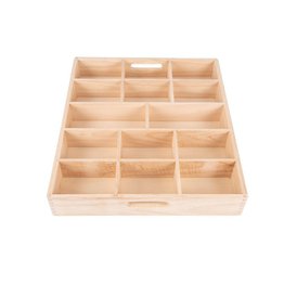 WOODEN SORTING TRAY - 14 WAY