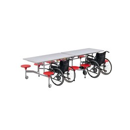 Signature Range - 8 Seat + 4 Space Wheelchair Access 10ft Mobile Foldable Dining Table