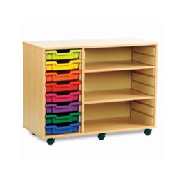 8 Shallow Tray Unit with 2 Shelves - Maple