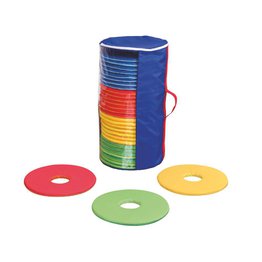 Rainbow Circular Mats Set Of 32 With Holdall